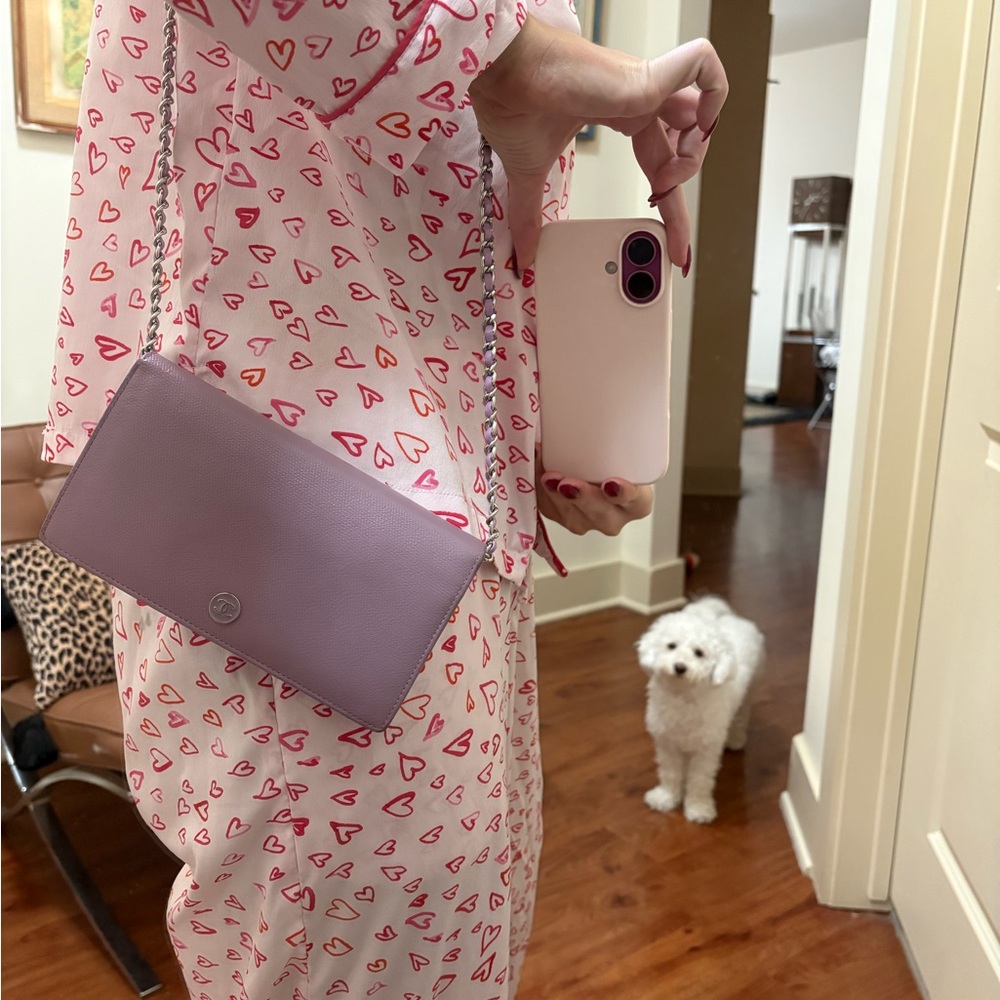CHANEL Purple Wallet on Chain
